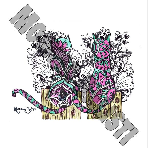 Double Cat Small Tote Bag by Momma Balisti - Reusable Canvas Bag @MommaBalisti - Picture 4 of 5